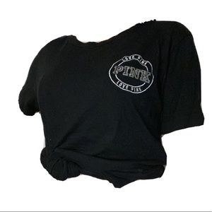 PINK Victoria’s Secret black short sleeve- small
